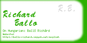 richard ballo business card